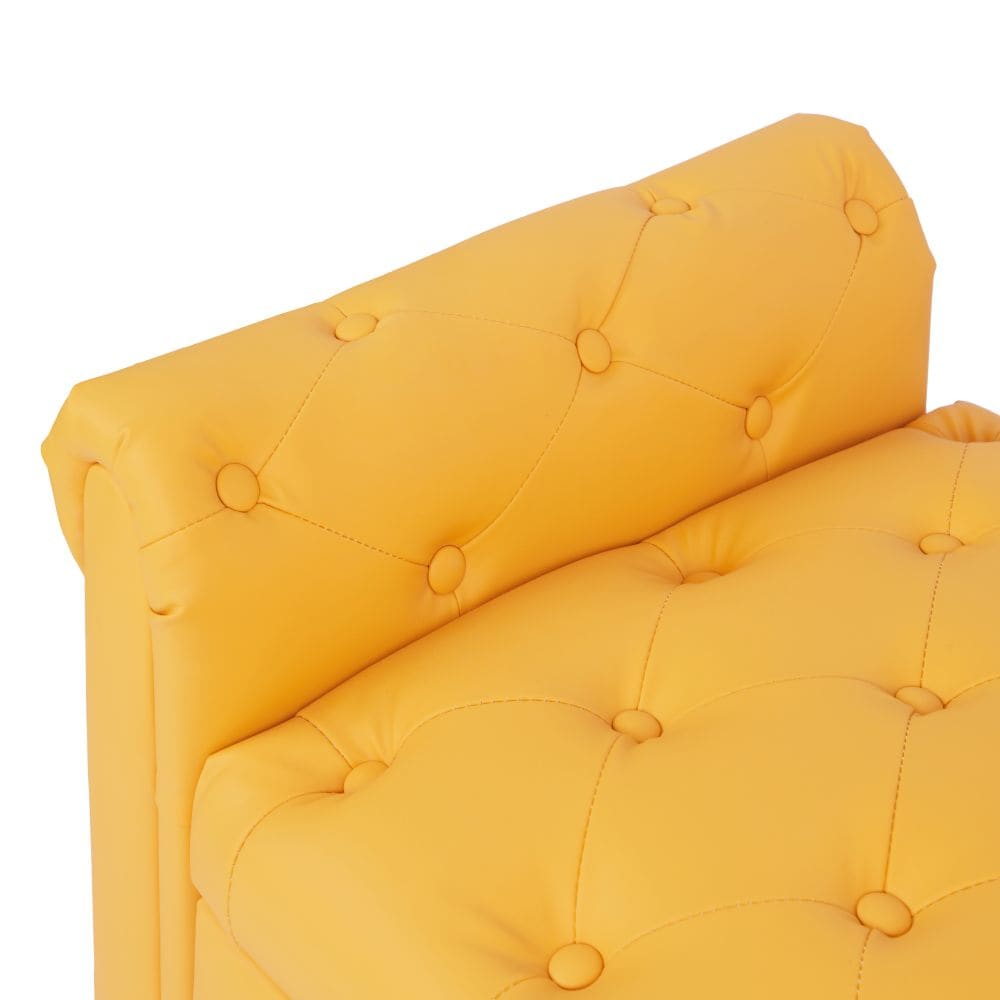 2081-PU Leather Storage Sofa Stool - Orange_voghion.com